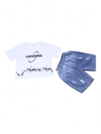 White Casual Summer 2 Piece Combo-Set For 18 Months To 5 Years Boys-15094752