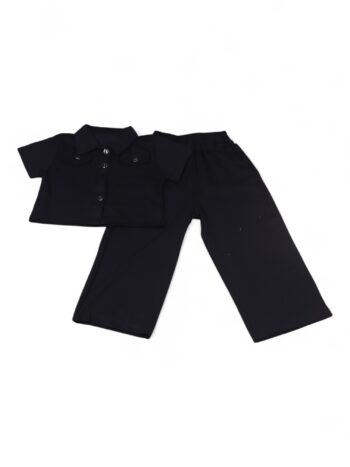 Black Casual Summer 2 Piece Combo-Set For 5 To 10 Years Girls-15094941