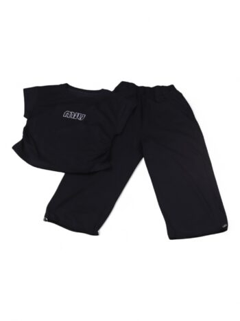 Black Casual Summer 2 Piece Combo-Set For 7 To 12 Years Girls-15094971