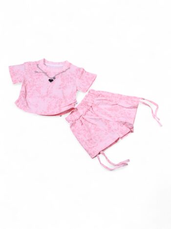Pink Casual Summer 2 Piece Combo-Set For 1 To 5 Years Girls-15095001