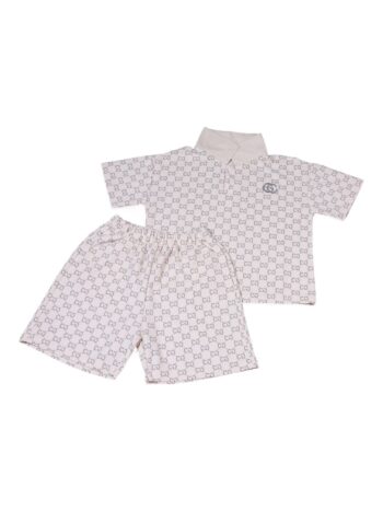 Cream Casual Summer 2 Piece Combo-Set For 7 To 12 Years Boys-15095011