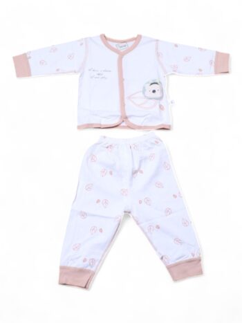 White-Pink Comfy 2 Piece Combo Set For New Born Baby-15180972