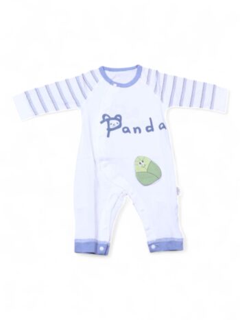 White-Blue Casual Open Full Sleeve Calf Length Cotton Romper For New Born Baby-15181581