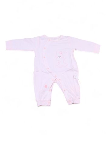 Pink Comfy Elastic Full Sleeve Elastic Ankled Cotton Romper For New Born Baby-15181602