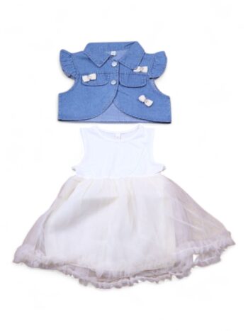Blue-White Casual Summer 2 Piece Combo-Set For 1.5 To 6 Years Girls-16064121