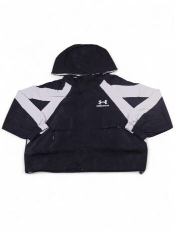 Black Drop Shoulder Cap Plain Windproof Pre-Winter Windcheater For 4 To 9 Years Boys-17212171